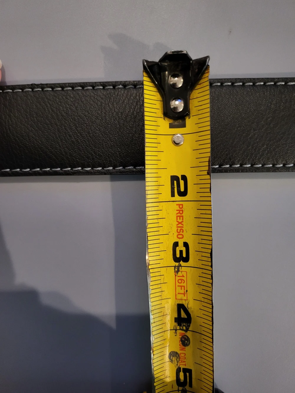 Steve Madden Black Leather Belt with White Stitching